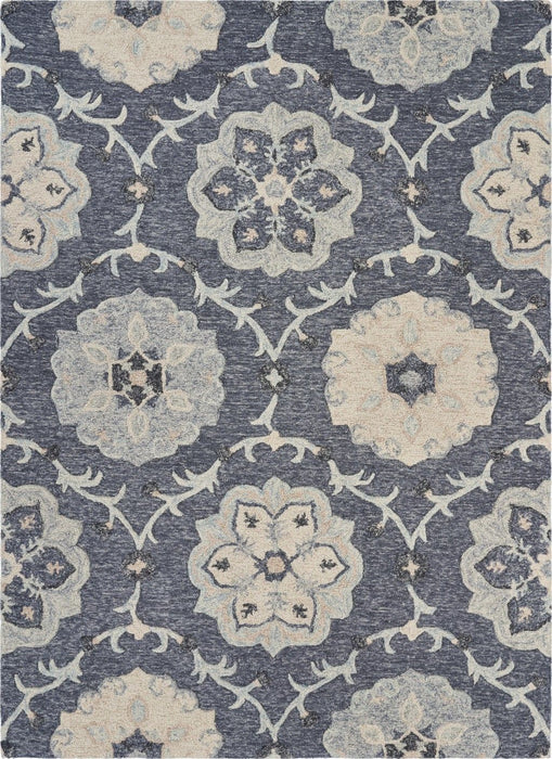7' x 9' Wool Hand Tufted Area Rug - Blue And Gray