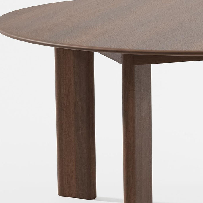 59" Solid Wood Round Top Dining Table - Brown
