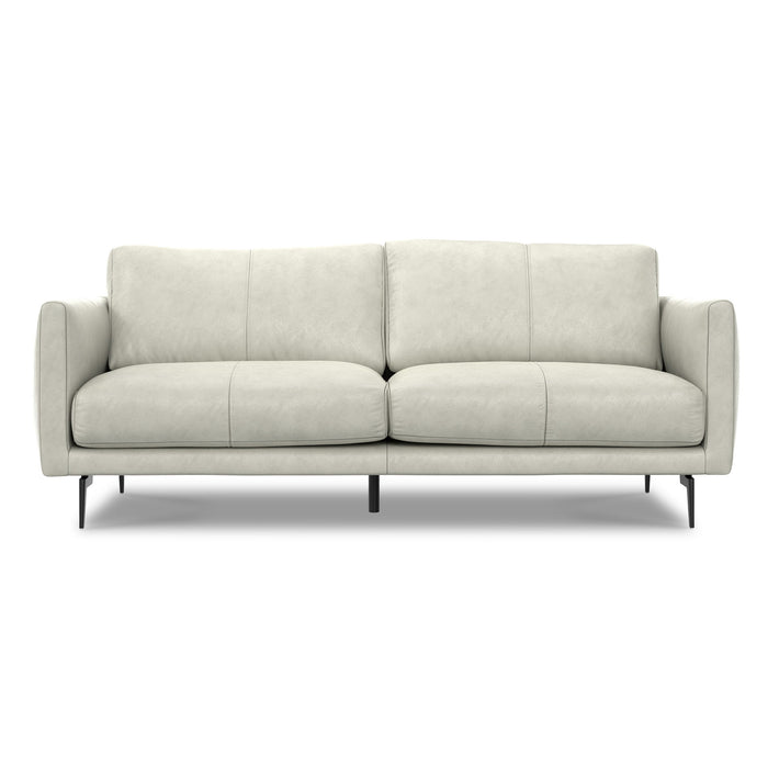 81" Leather Sofa With Black Legs - Gray