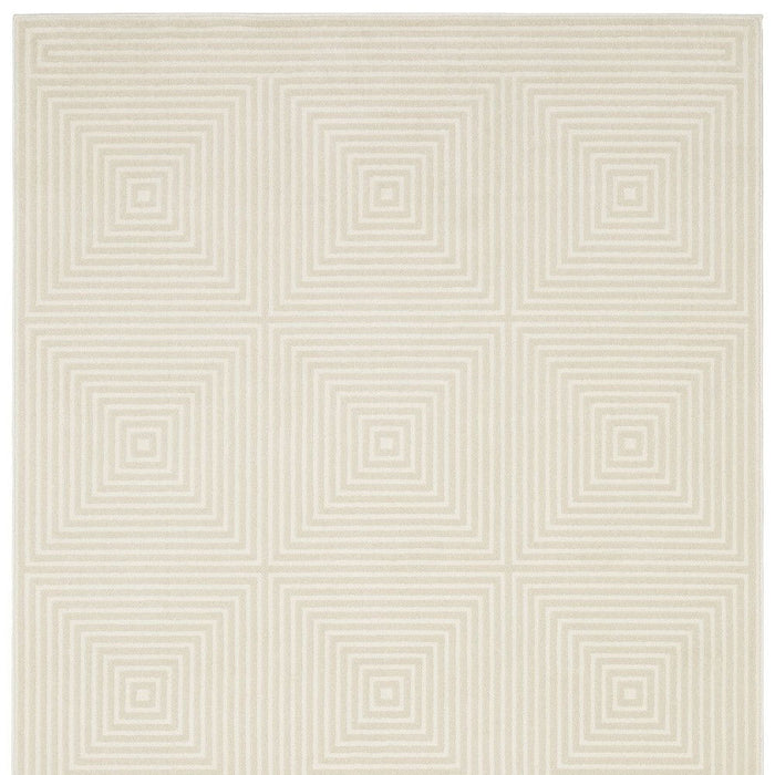 10' X 13' Geometric Area Rug - Ivory And Beige