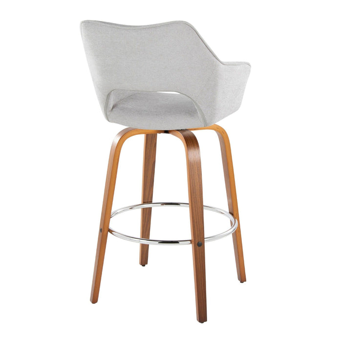 Mustang - Fixed-Height XL Barstool (Set of 2) - Walnut Wood
