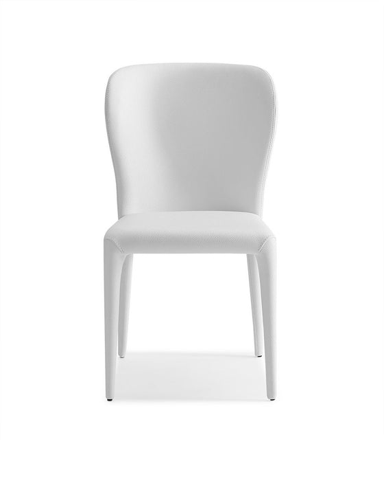 Faux Leather Dining Side Chairs (Set of 2) - White