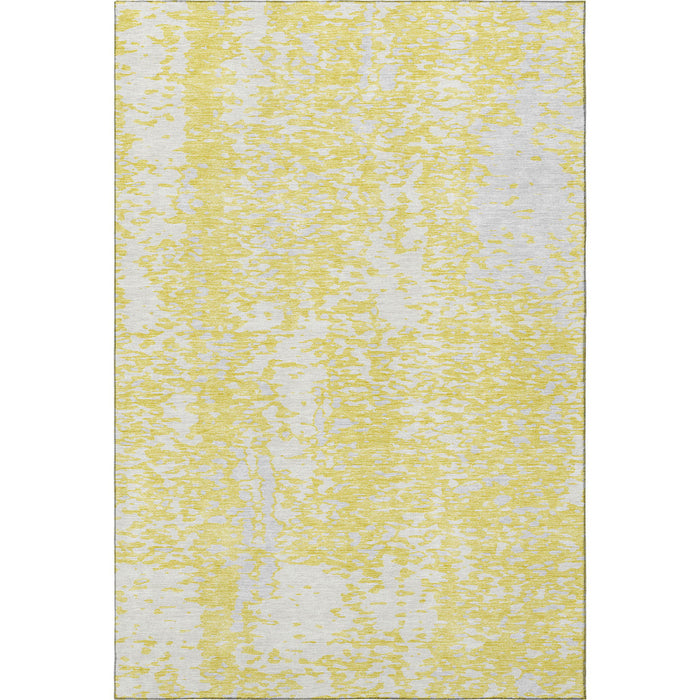 10' X 14' Abstract Washable Area Rug With UV Protection (675480) - Yellow / Ivory