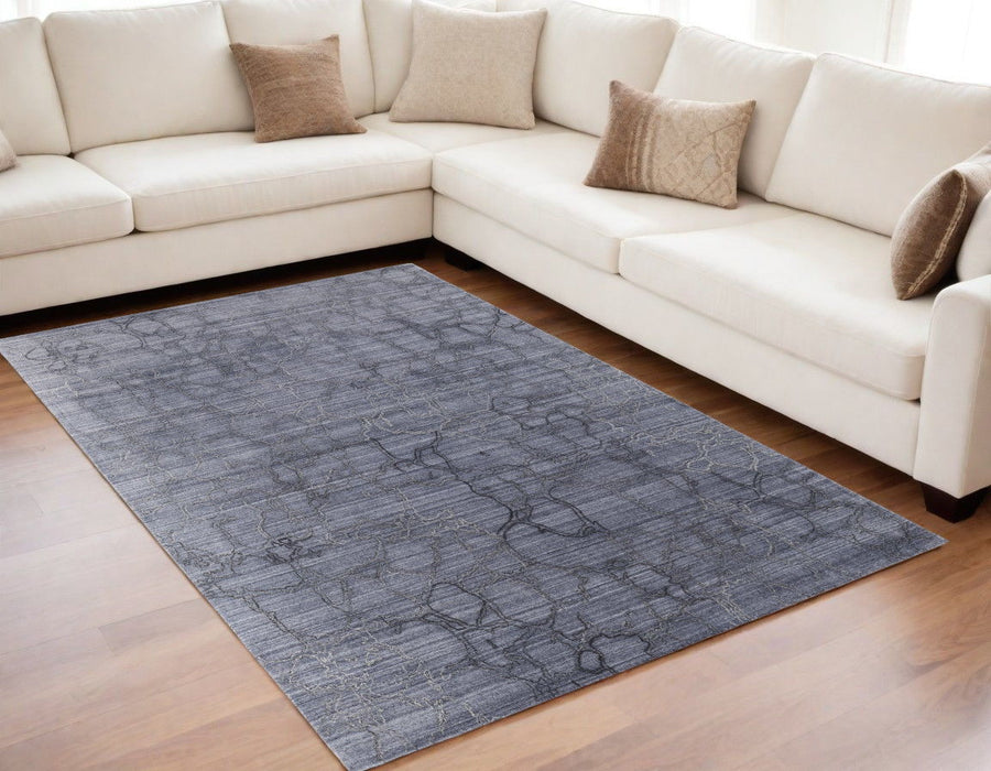 5' x 8' Abstract Hand Woven Area Rug - Dark Gray