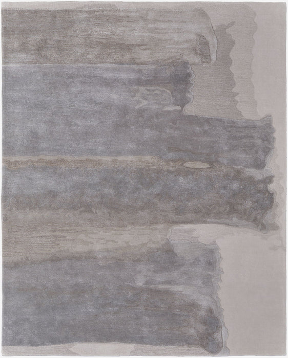 8' x 10' Abstract Hand Tufted Area Rug - Ivory And Gray