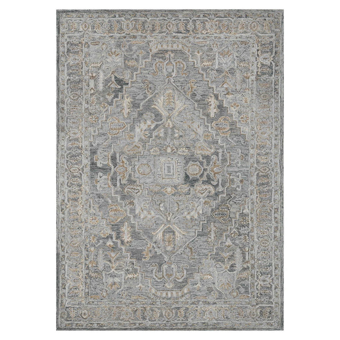 8' X 10' Wool Oriental Hand Tufted Area Rug - Gray And Brown