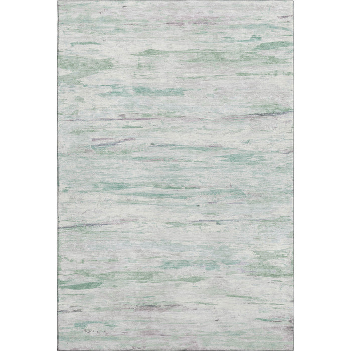 10' X 14' Abstract Washable Area Rug With UV Protection (710124) - Artichoke Green / Ivory