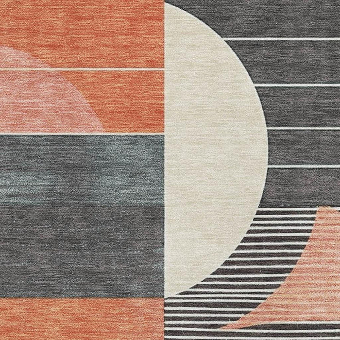 10' X 14' Geometric Washable Area Rug With UV Protection (697416) - Gray / Blue / Orange