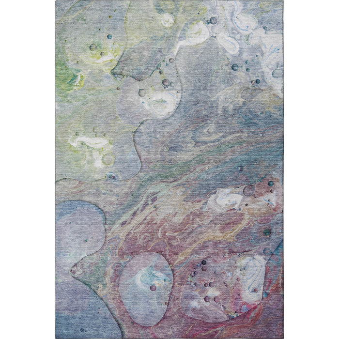 10' X 14' Abstract Washable Area Rug With UV Protection (708850) - Blue / Purple / Green
