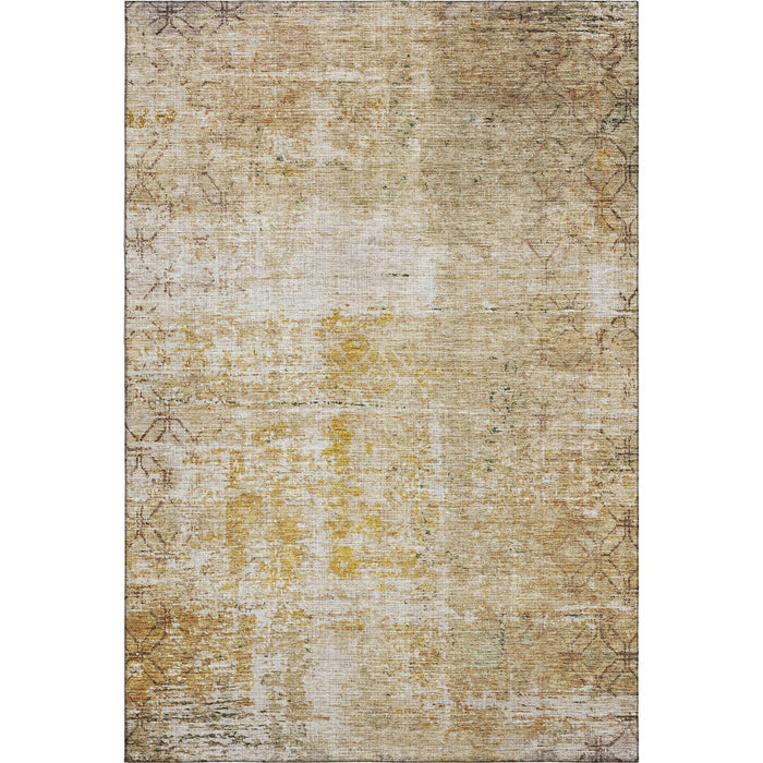 10' X 14' Geometric Washable Area Rug With UV Protection (688087) - Gold / Ivory / Beige