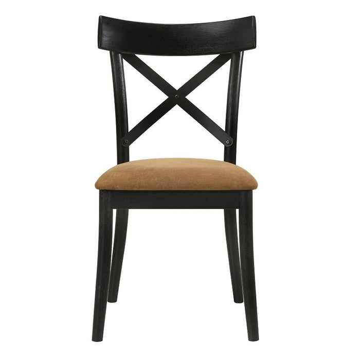 Hillary - Side Chair (Set of 2) - Walnut & Black