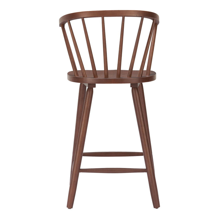 Solid Wood And Manufactured Wood Low Back Bar Chairs (Set of 2) - Walnut