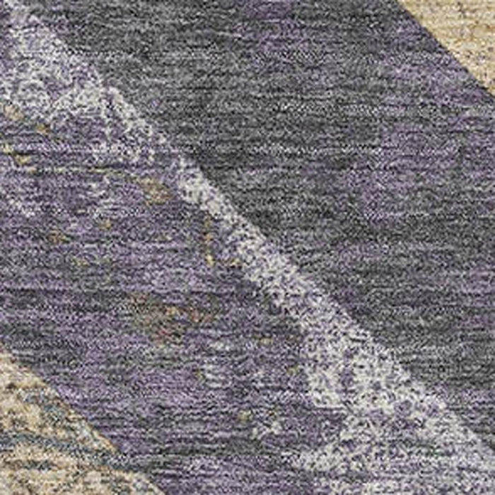 10' X 14' Geometric Washable Area Rug With UV Protection (709300) - Purple / Gold / Ivory