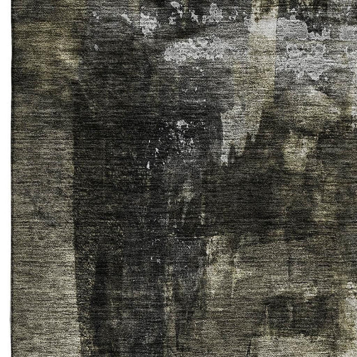 10' X 14' Abstract Washable Area Rug With UV Protection (683728) - Charcoal / Gray / Silver