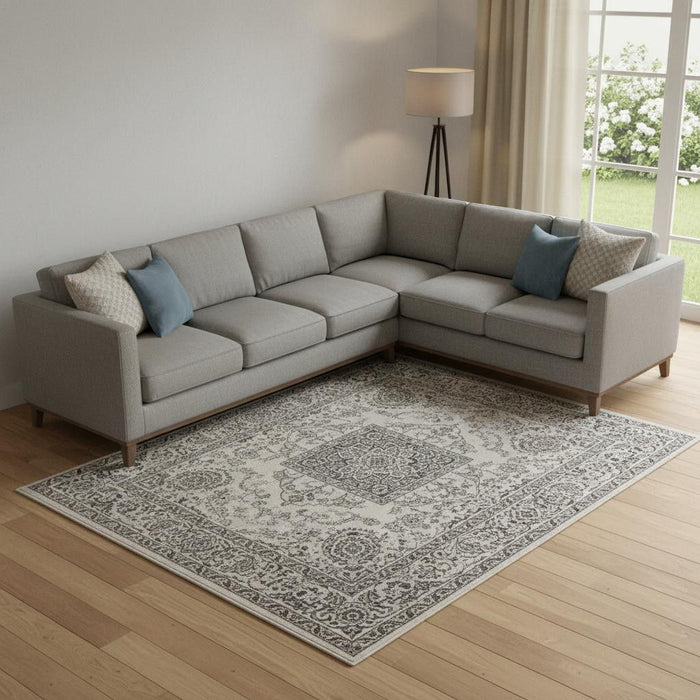 10' X 14' Abstract Washable Area Rug With UV Protection (705383) - Taupe / Gray / Beige