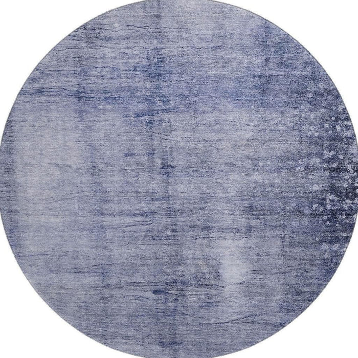 8' Abstract Washable Round Rug With UV Protection (651115) - Navy Blue / Ivory