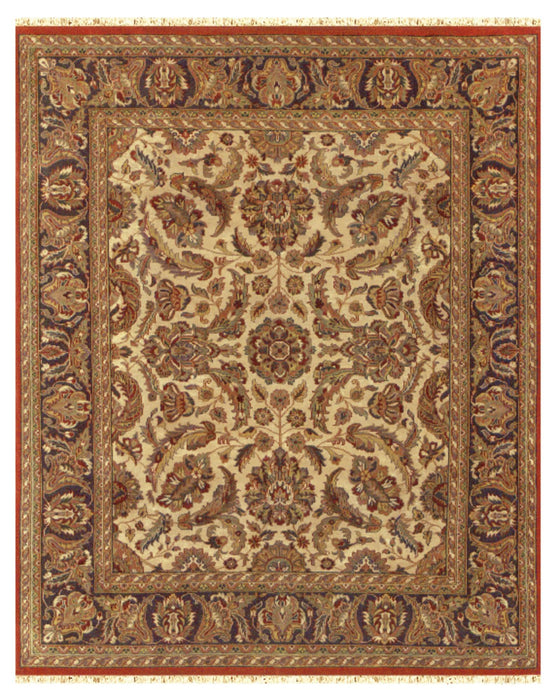 5' X 8' Wool Oriental Hand Knotted Area Rug With Fringe (744147) - Brown / Tan / Red