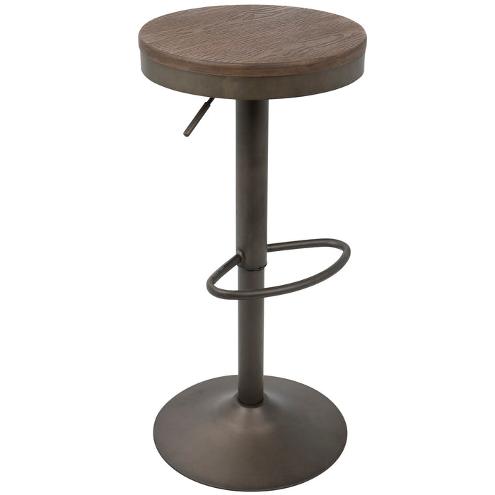 Dakota - Adjustable Barstool (Set of 2) - Antique Metal And Brown