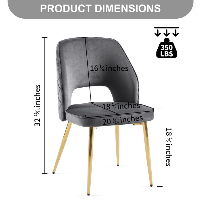 Dining Chairs With Metal Legs And Hollow Back Upholstered Dining Chairs
