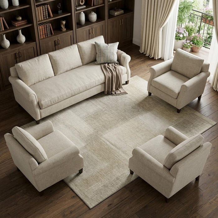 10' X 14' Geometric Washable Area Rug With UV Protection (692763) - Taupe / Ivory