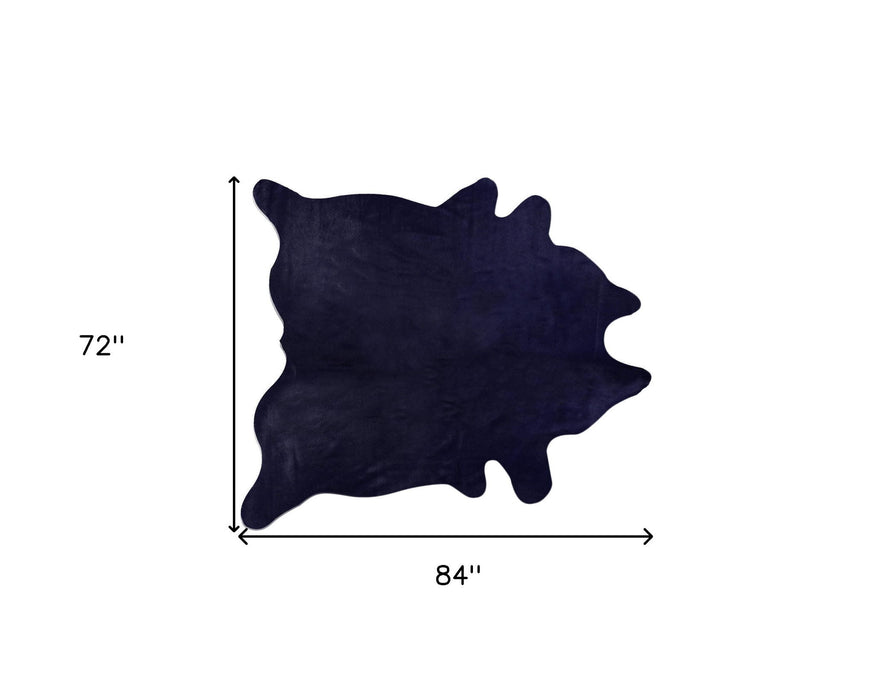 6' x 7' Hand Knotted Area Rug - Midnight Cowhide