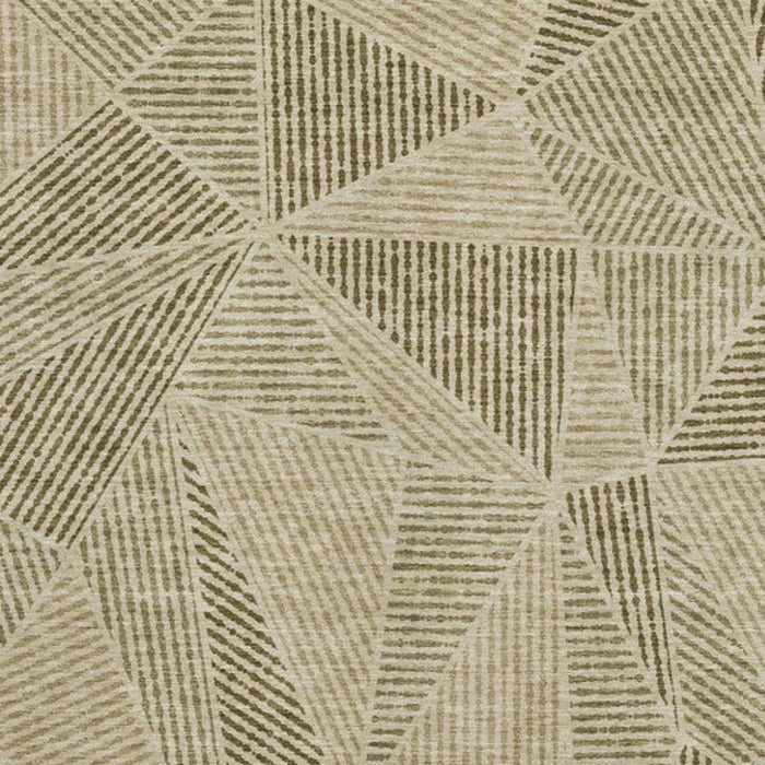 10' X 14' Geometric Washable Area Rug With UV Protection (651965) - Khaki / Beige