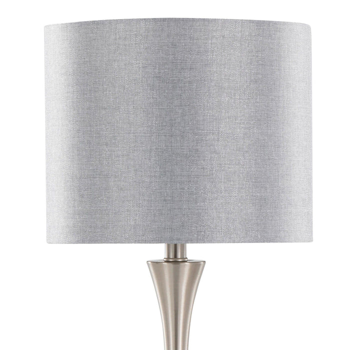 Lenuxe - 25" Metal Table Lamp With USB (Set of 2) - Gray