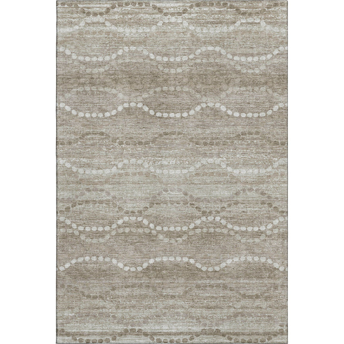 10' X 14' Abstract Geometric Washable Area Rug With UV Protection (715285) - Khaki / Ivory