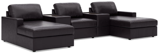 Signature Design by Ashley ModMax II 5-piece stationary sectional sofa with plush cushions and modern design in a cozy living room setting.