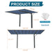 Giga outdoor single carport with aluminum frame and polycarbonate panels in charcoal, providing weather protection for cars and trucks