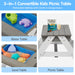 Giga 3-in-1 kids outdoor wooden picnic table with umbrella, convertible sand and water play area, ASTM and CPSIA certified