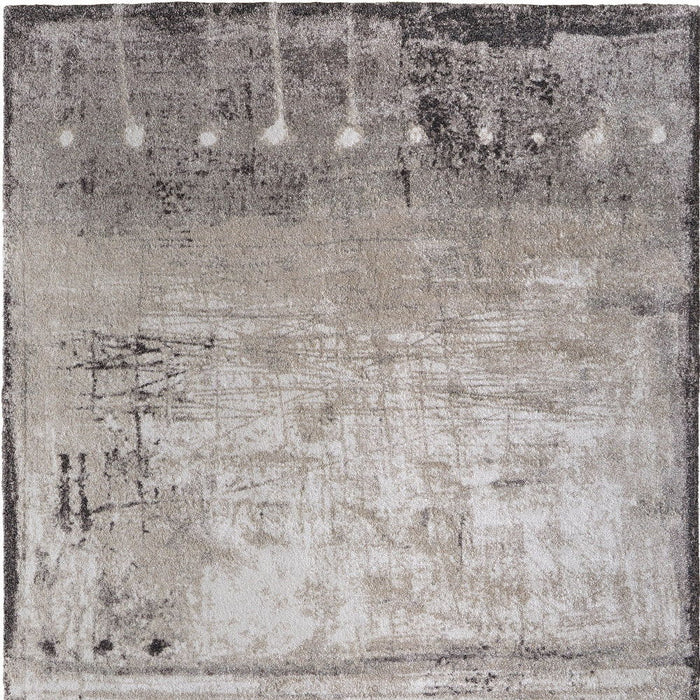 12' X 9' Abstract Distressed Area Rug - Gray / Taupe