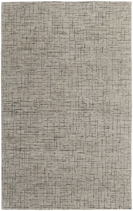 9' X 12' Wool Hand Tufted Distressed Area Rug - Ivory And Gray