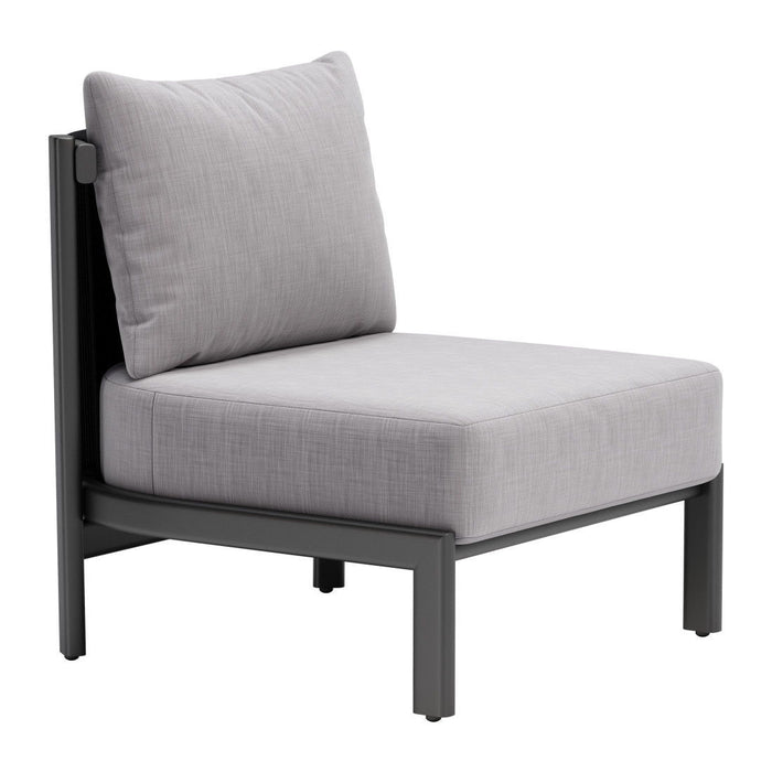 28" Fabric Side Chair - Gray / Black
