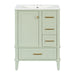 Modern Giga bathroom vanity with sink, solid wood frame, soft-close door, and three drawers for stylish bathroom storage.