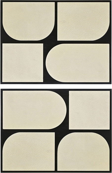 Mango wood wall decor by Meridian Furniture featuring two modern, handcrafted wall art pieces with natural wood grain finish.