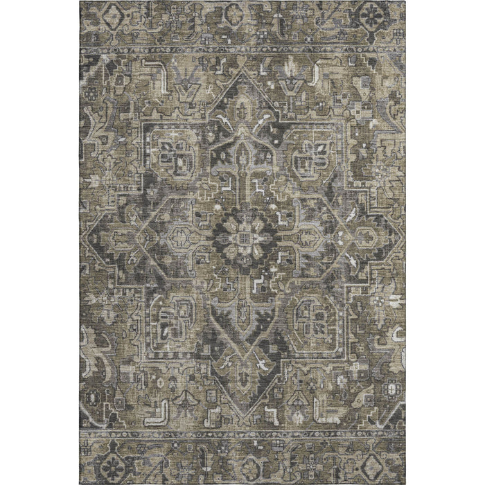 10' X 14' Oriental Washable Area Rug With UV Protection (649732) - Taupe / Ivory / Gray