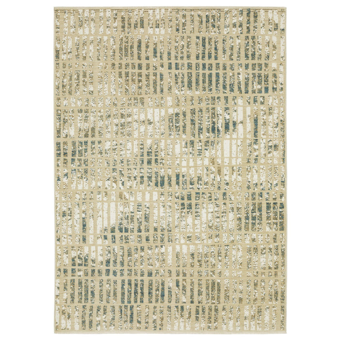 10' X 13' Geometric Area Rug - Beige And Blue