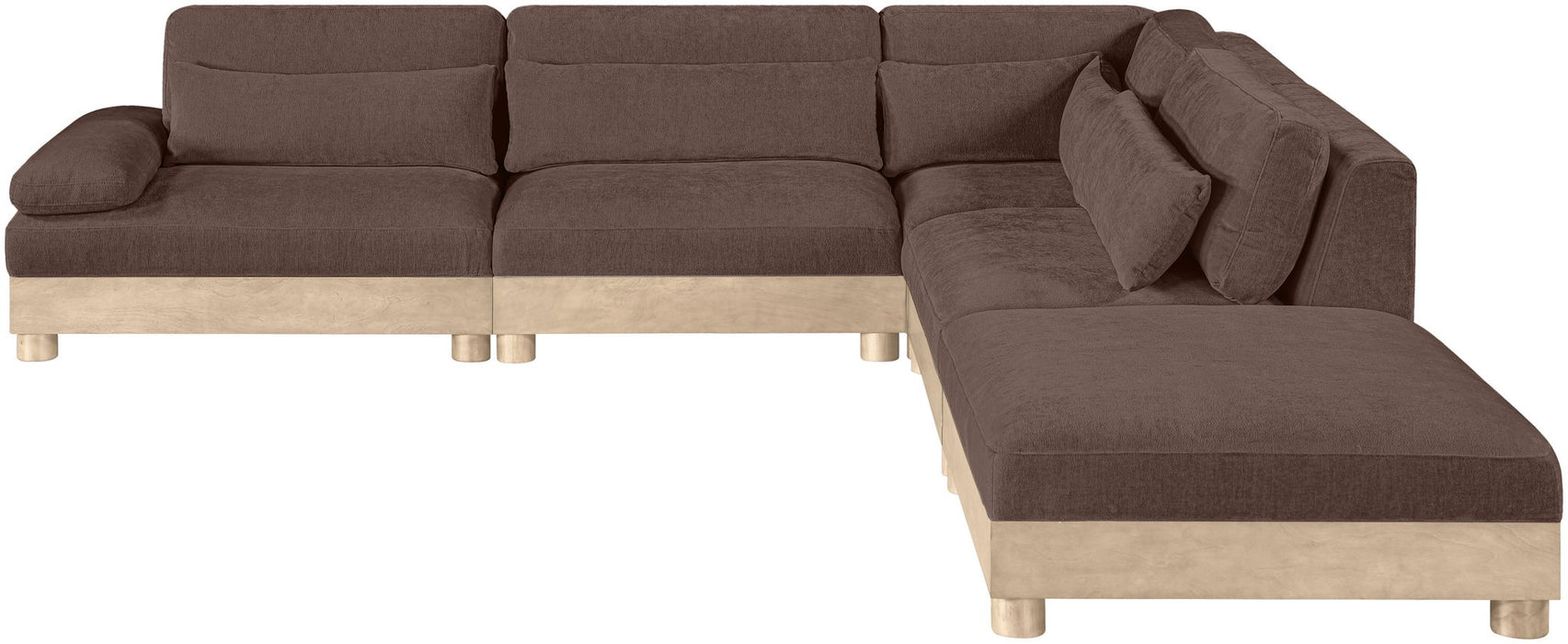 Turin - Chenille Fabric Upholstered Modular Sectional - Brown