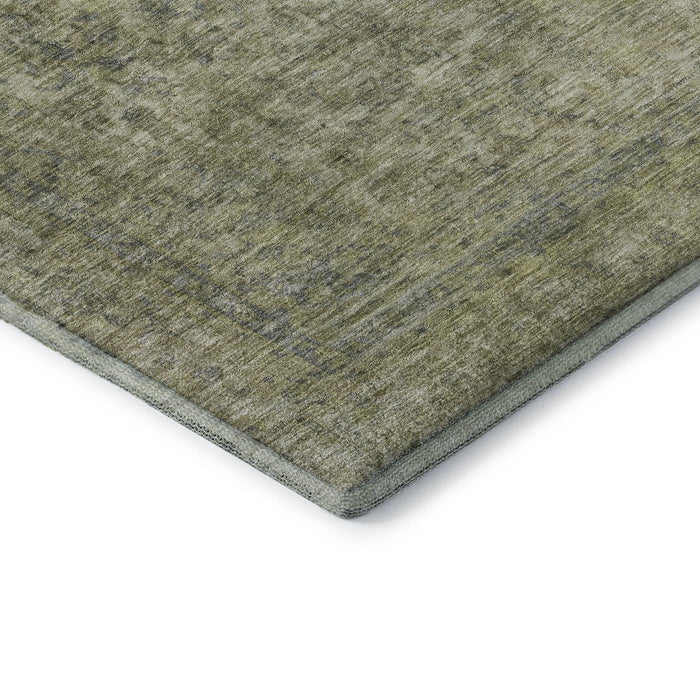 10' X 14' Oriental Washable Area Rug With UV Protection (695864) - Sage / Gray