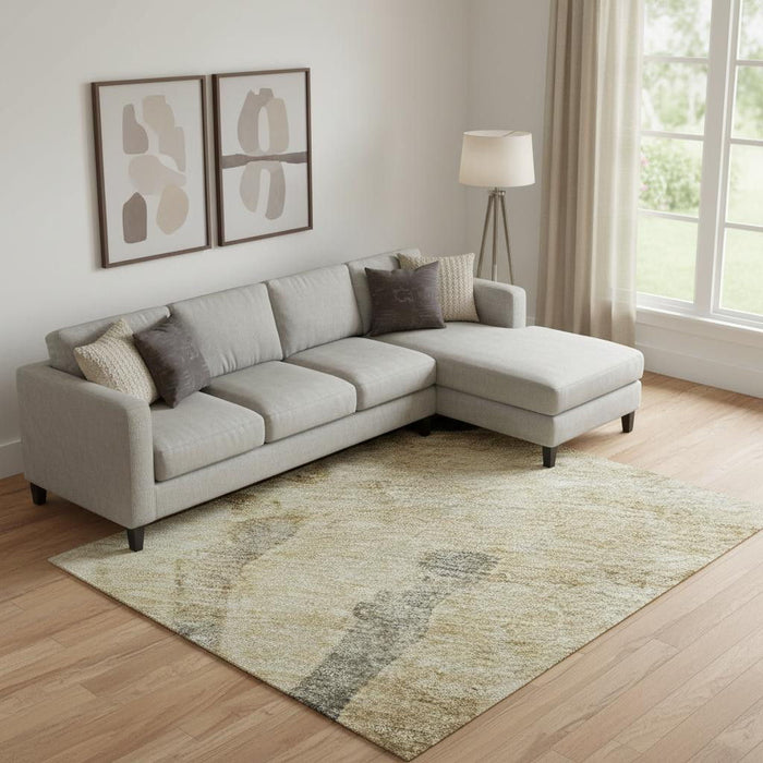 10' X 14' Animal Print Washable Area Rug With UV Protection (698956) - Beige / Charcoal / Gray