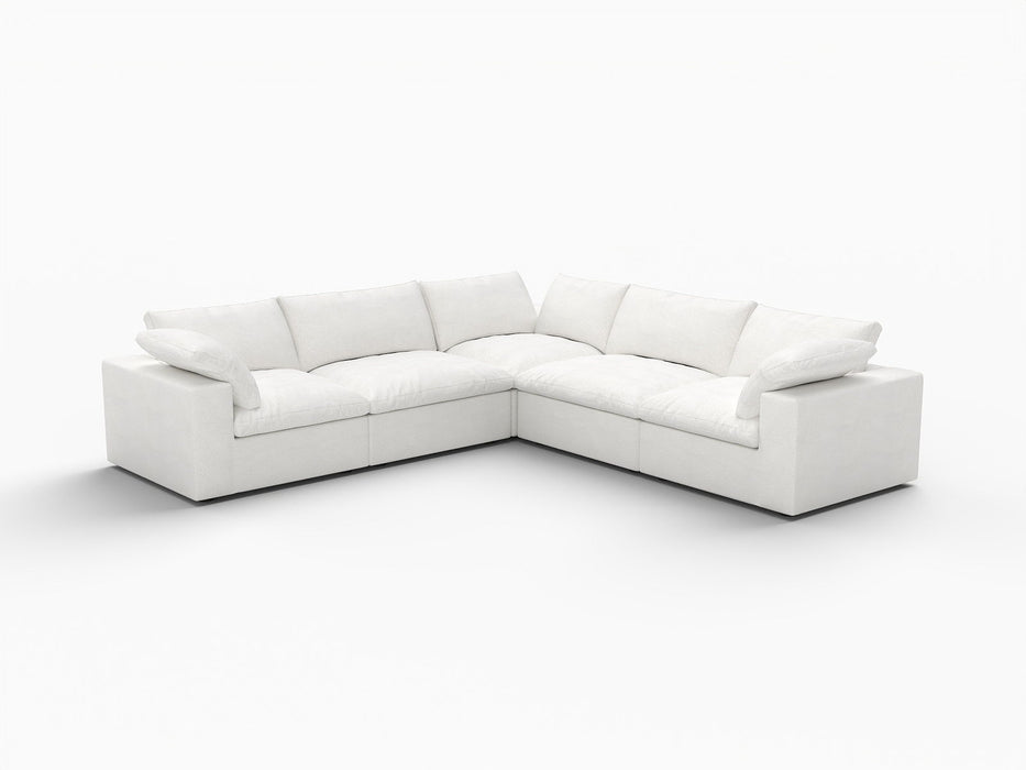 Blend Modular L Shaped Five Piece Corner Sectional - White