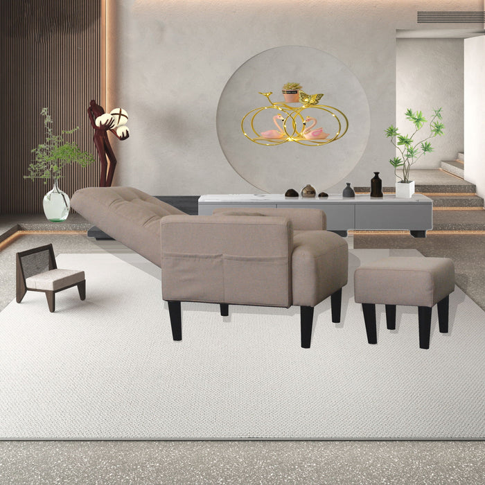 Giga living room sofa and ottoman set with soft fabric, lounge chair, and adjustable bed in modern design.