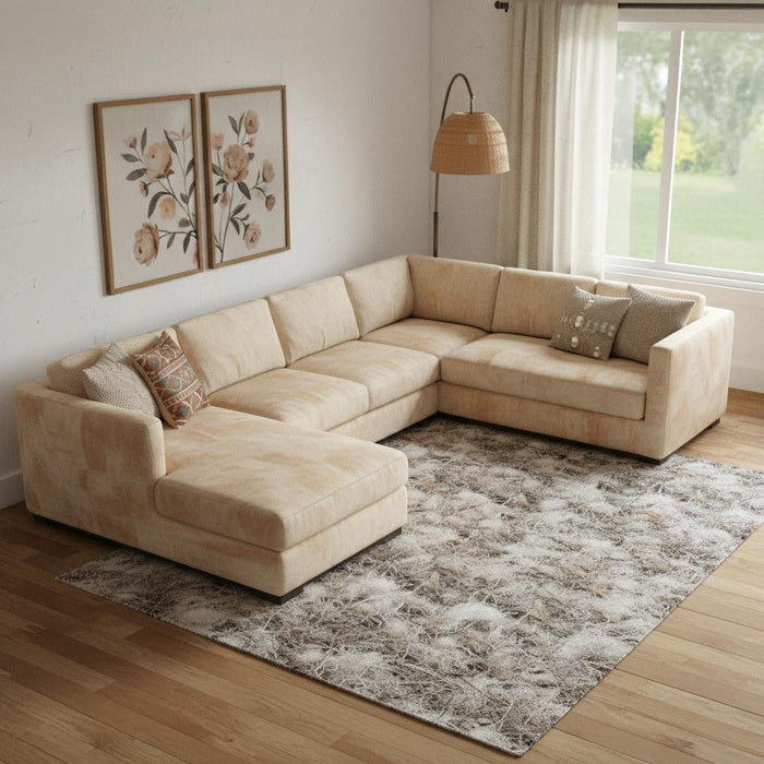 9' X 12' Wool Abstract Hand Tufted Area Rug (722236) - Blue / Ivory