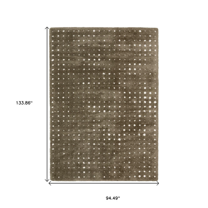 8' X 11' Geometric Area Rug - Brown And Ivory