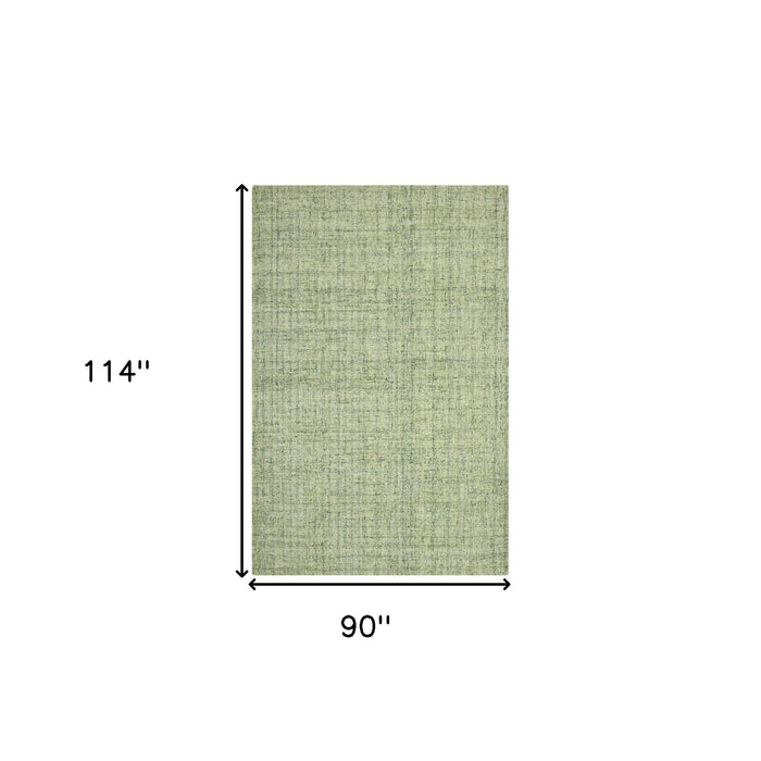 8' X 10' Wool Striped Hand Tufted Area Rug - Green And Light