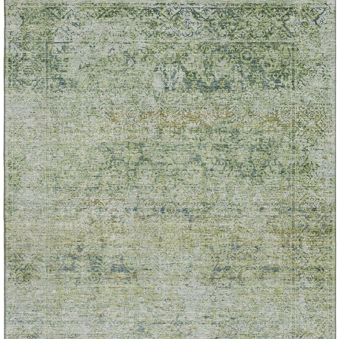 10' X 14' Abstract Washable Area Rug With UV Protection (717923) - Sage / Olive Green