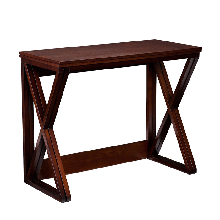 Solid Wood A Frame Console Table - Brown