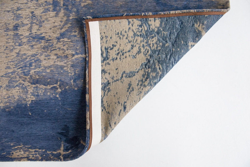 7' x 9' Abstract Non Skid Area Rug - Blue And Gray