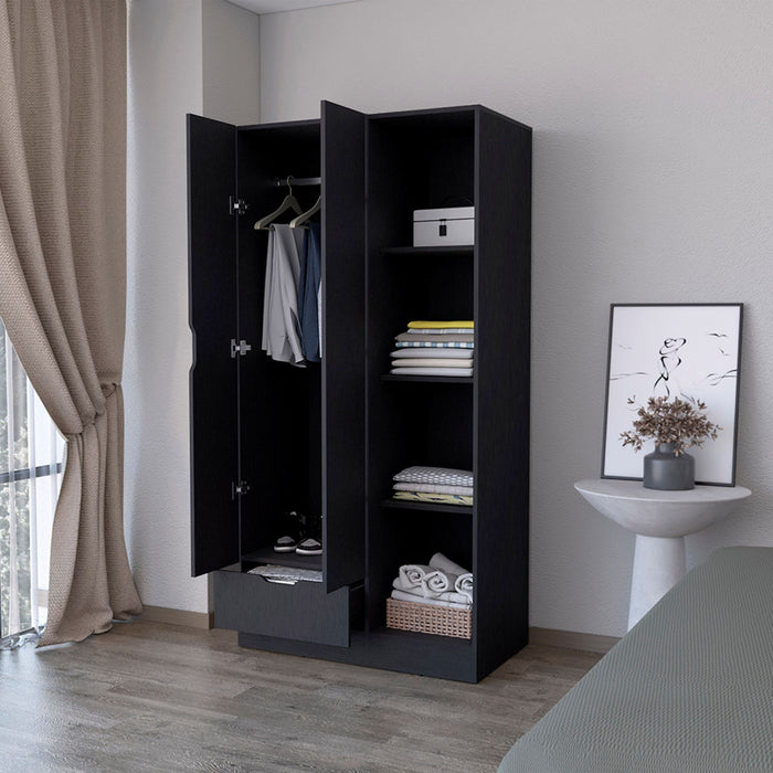 Wood Corner Accent Chest (731819) - Black